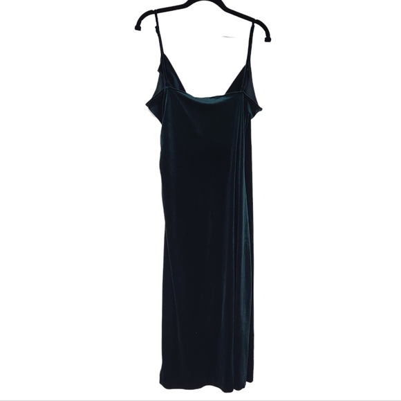 RACHEL ZOE Velvet Emerald Green Surplice Midi Dress Large - Picture 4 of 7